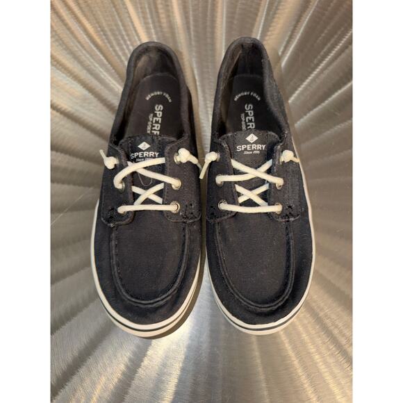 Sperry Shoes - Sperry Top Sider Black Canvas Women’s Boat Shoes - Size: 8
